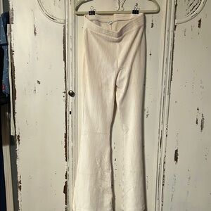 Aerie Cream Ribbed Pants